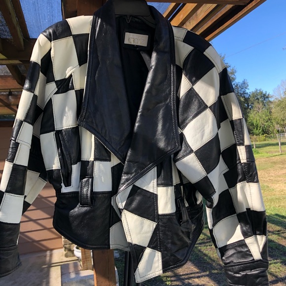 checkered leather jacket